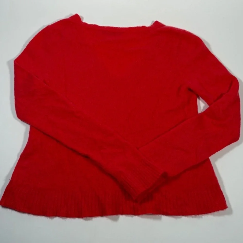 Golightly Cashmere Red V-Neck Sweater Large Made in USA Old Money Minimalist
